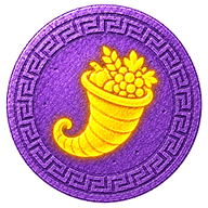 Token mark for Greek artifact Cornucopia, coin with cornucopia