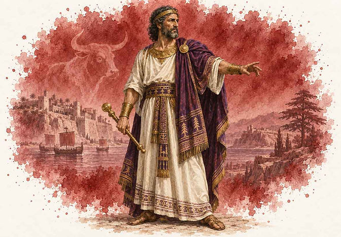 Agenor, the legendary Phoenician king whose search for Europa scattered his children across the world of Greek myth.