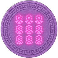 Token mark for Greek goddess Muses, coin with 9 Flowers