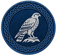 Edern fab Nudd token mark with a sparrowhawk.