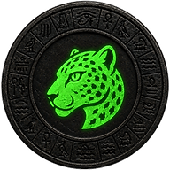 Serpopard token mark of a leopard snake eye on Egyptian design coin