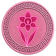 Narcissus token mark with symbol of Narcissus flower on Greek style coin