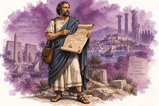 Herodotus' Histories, an ancient Greek work of historical inquiry covering peoples, rulers, customs and the Greco-Persian Wars.