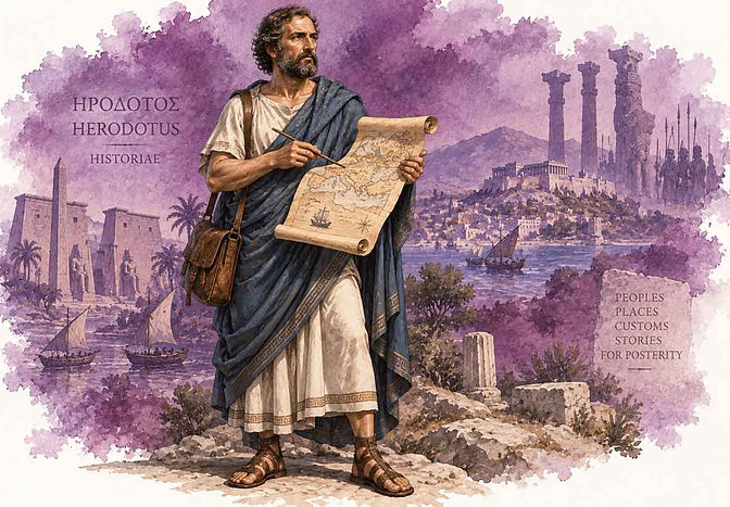 Herodotus, the ancient Greek historian whose Histories explores the Persian Wars, cultural traditions and the search for evidence.