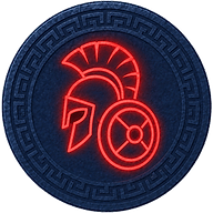 Token mark for Greek hero Hector, coin with shield and Helmet