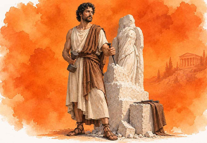 Agoracritus, the Classical Greek sculptor and pupil of Phidias celebrated for his marble statues of the gods.