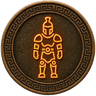 Token mark for Greek creature Talos, coin with bronze Guard