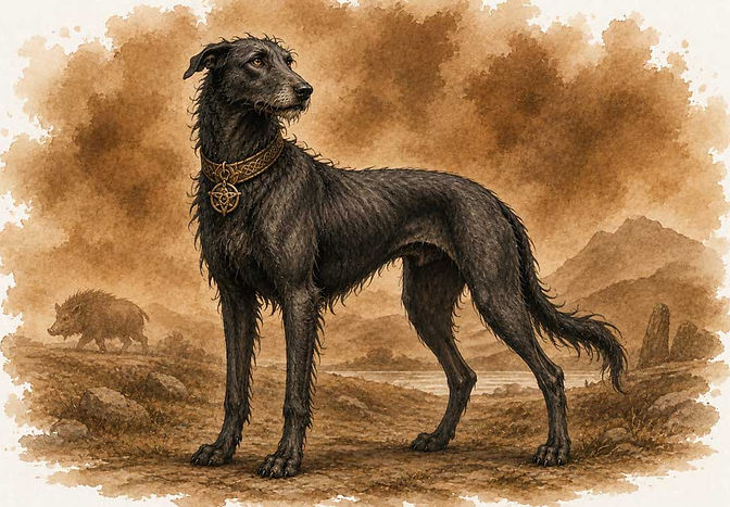 Drudwyn, a creature from Arthurian legend associated with Twrch Trwyth