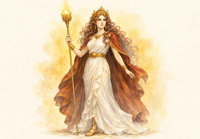 The Greek god Hera from mythology