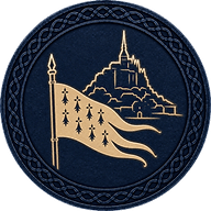 Duke Hoel token mark with symbol of banner of Brittany at Arthur's side on Arthurian style coin