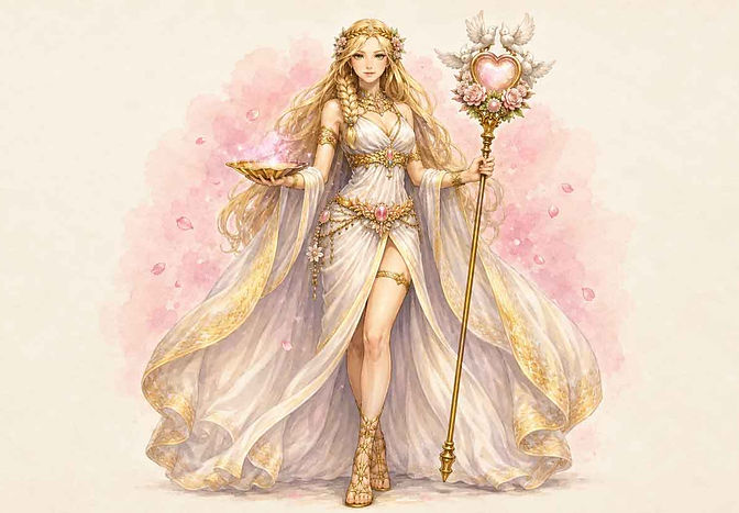The Greek god Aphrodite from mythology