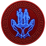 Anchises token mark with symbol of the Penates (household gods of Troy) clasped to his breast on Greek style coin