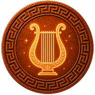 Amphion token mark with symbol of a magical lyre on Greek style coin
