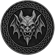 Gargoyle token mark with a gargoyle face, recalling the carved stone waterspout.