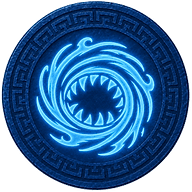 Token mark for Greek monster Charybdis, coin with teeth Whirlpool