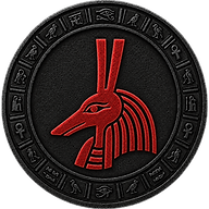 Set token mark with symbol of Set's head on Egyptian style coin