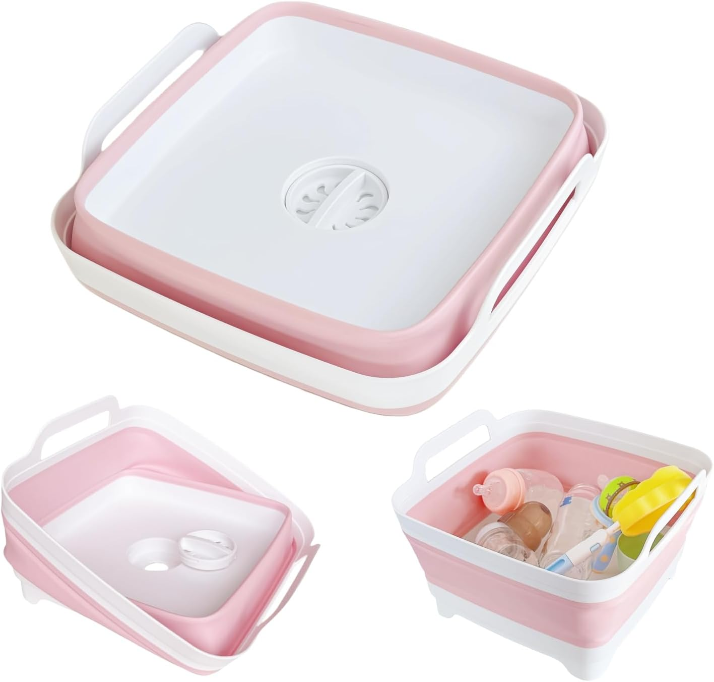 Collapsible Wash Basin for Baby Bottles - 2.4 Gallons Portable Wash Bin for RV C