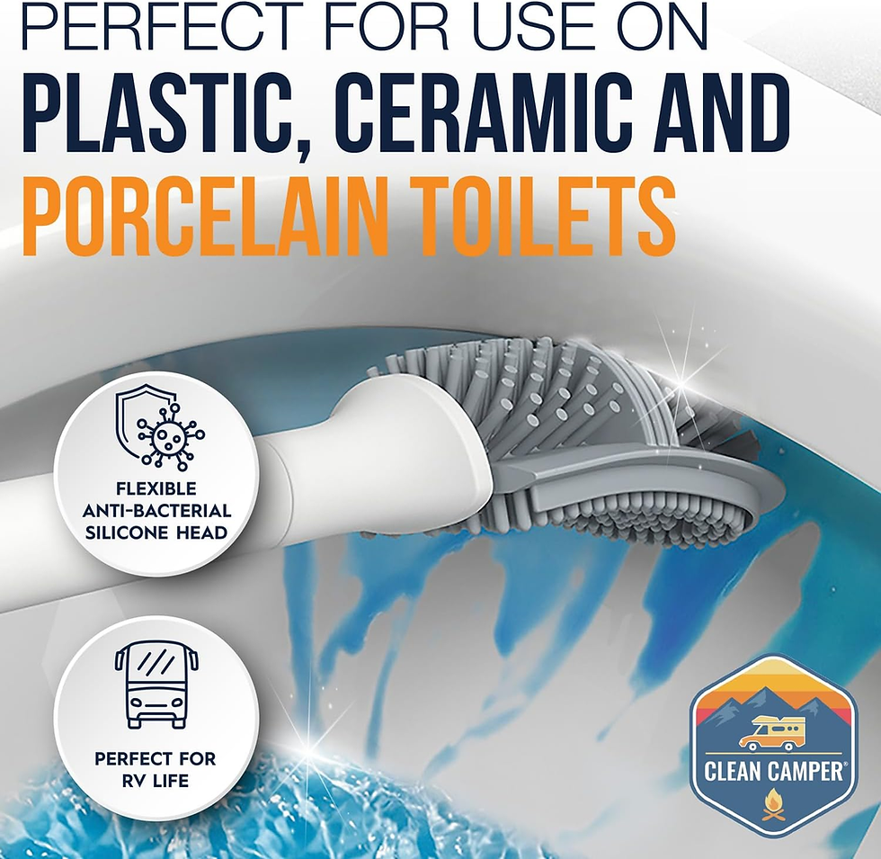 Thumbnail: RV Toilet Brush by  – Wall-Mounted Set, Silicone, Scratch-Free Dual-Sided Head,