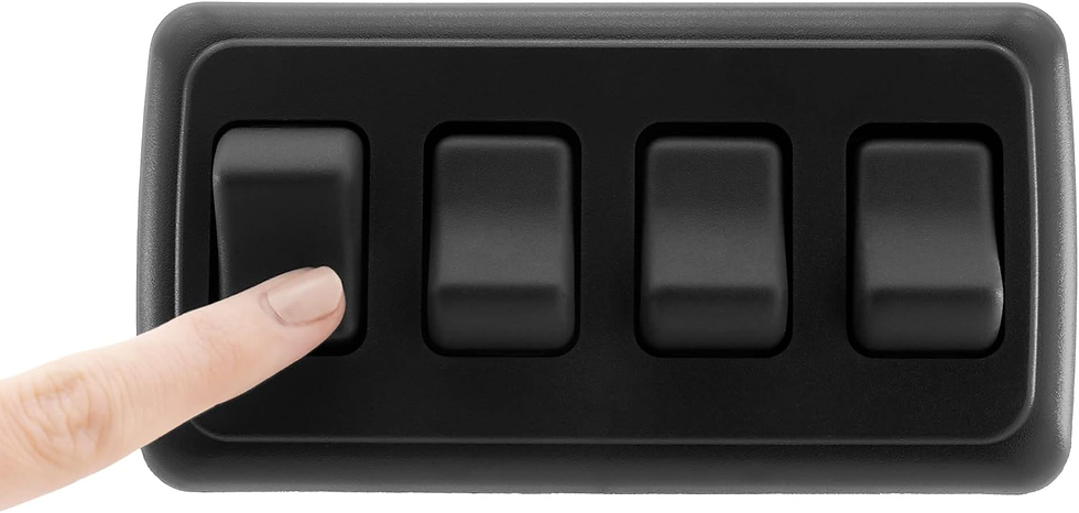 Thumbnail: Quad SPST On-Off Switch with Bezel, 12-Volt, for RV, Trailer, Camper (Black)