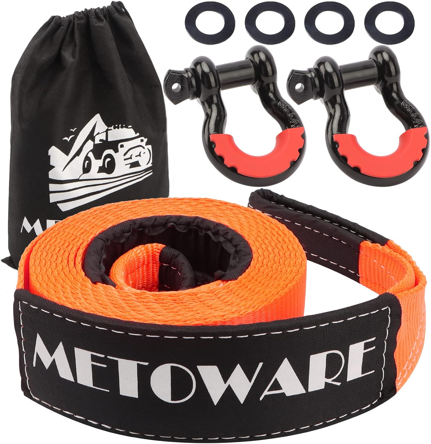 Heavy Duty Tow Strap Recovery Kit - 3" X 20Ft(35,000Lbs) Tree Saver Winch Strap