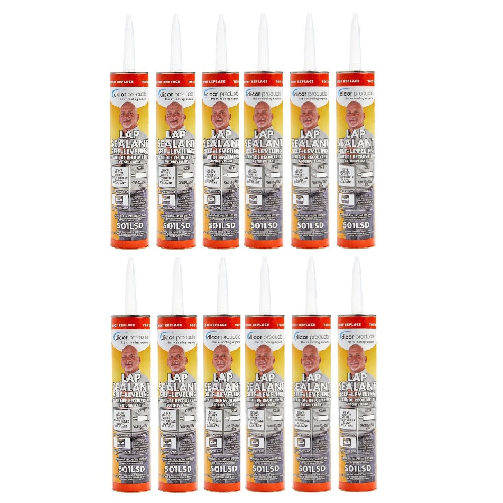 DICOR 501LSD-1 SELF-LEVELING LAP SEALANT 10.3 OZ BRIGHT WHITE PACK OF 12