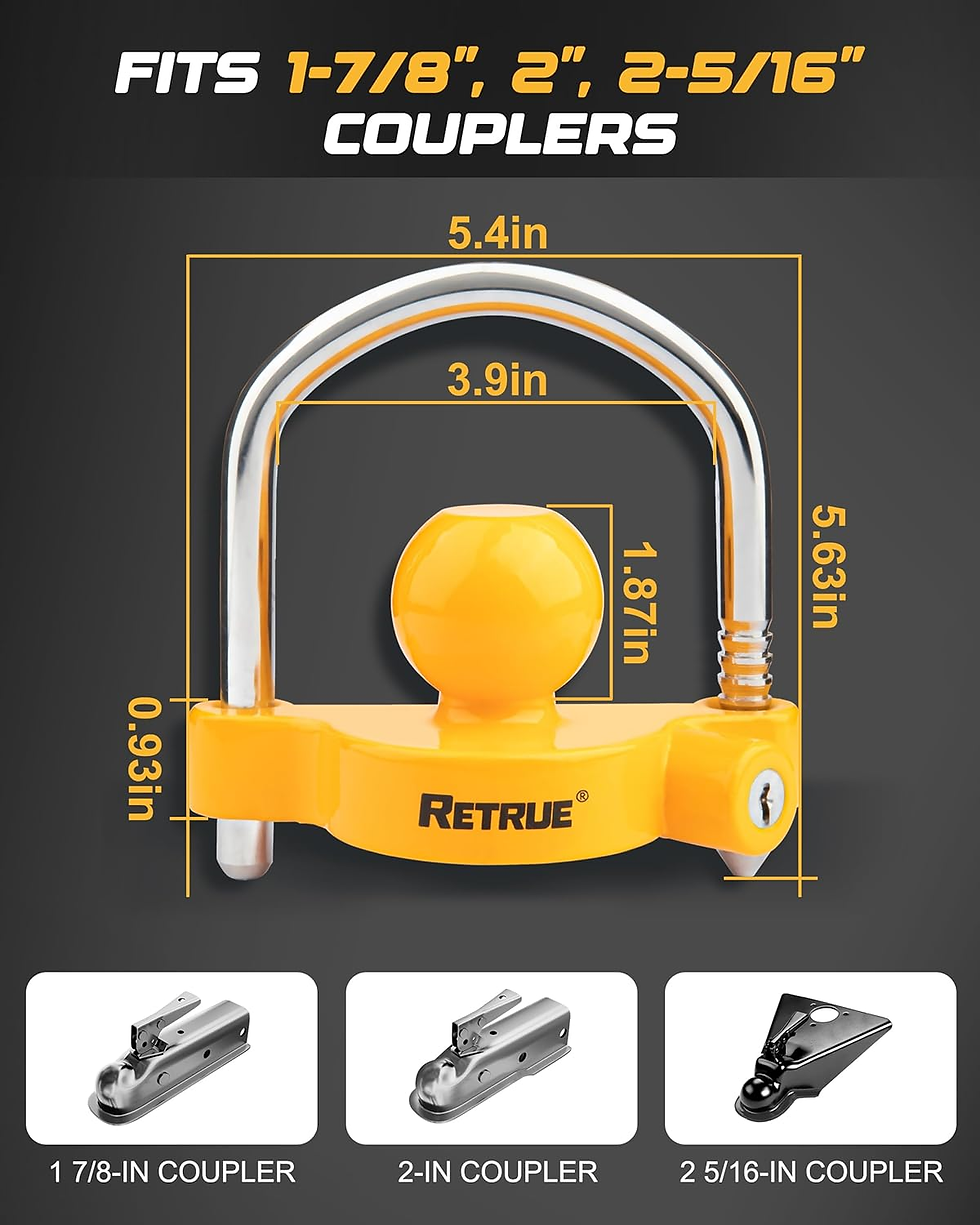 Thumbnail: Universal Coupler Lock Trailer Locks Ball Hitch Trailer Hitch Lock Adjustable Se