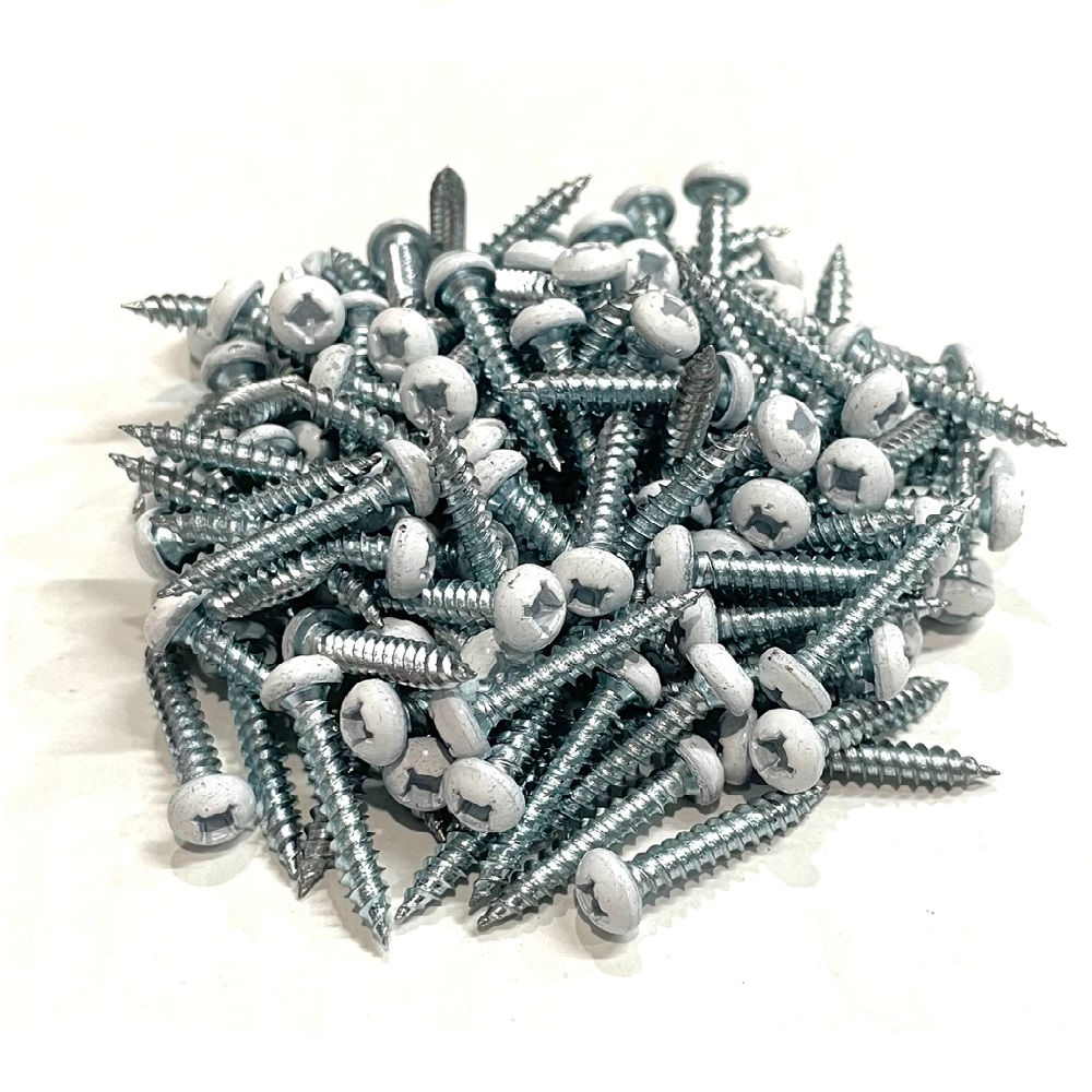 CREATIVE PRODUCTS 8X1 PAN QUAD FASTENER SCREWS WHITE 100-PACK