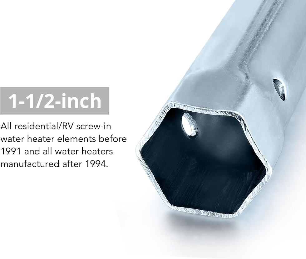 Thumbnail: RV Water Heater Element Wrench Socket, Dual Hex Wrench Removal Tool for Anode Ro