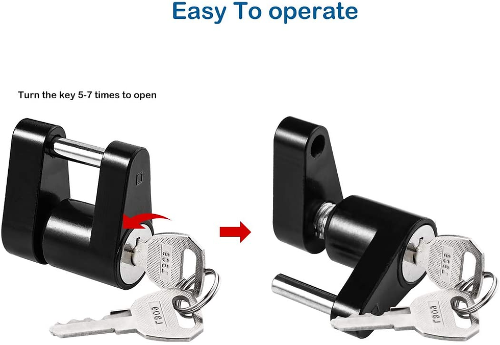 Thumbnail: Black Trailer Hitch Coupler Lock, Dia 1/4 Inch, 3/4 Inch Span for Tow Boat RV Tr