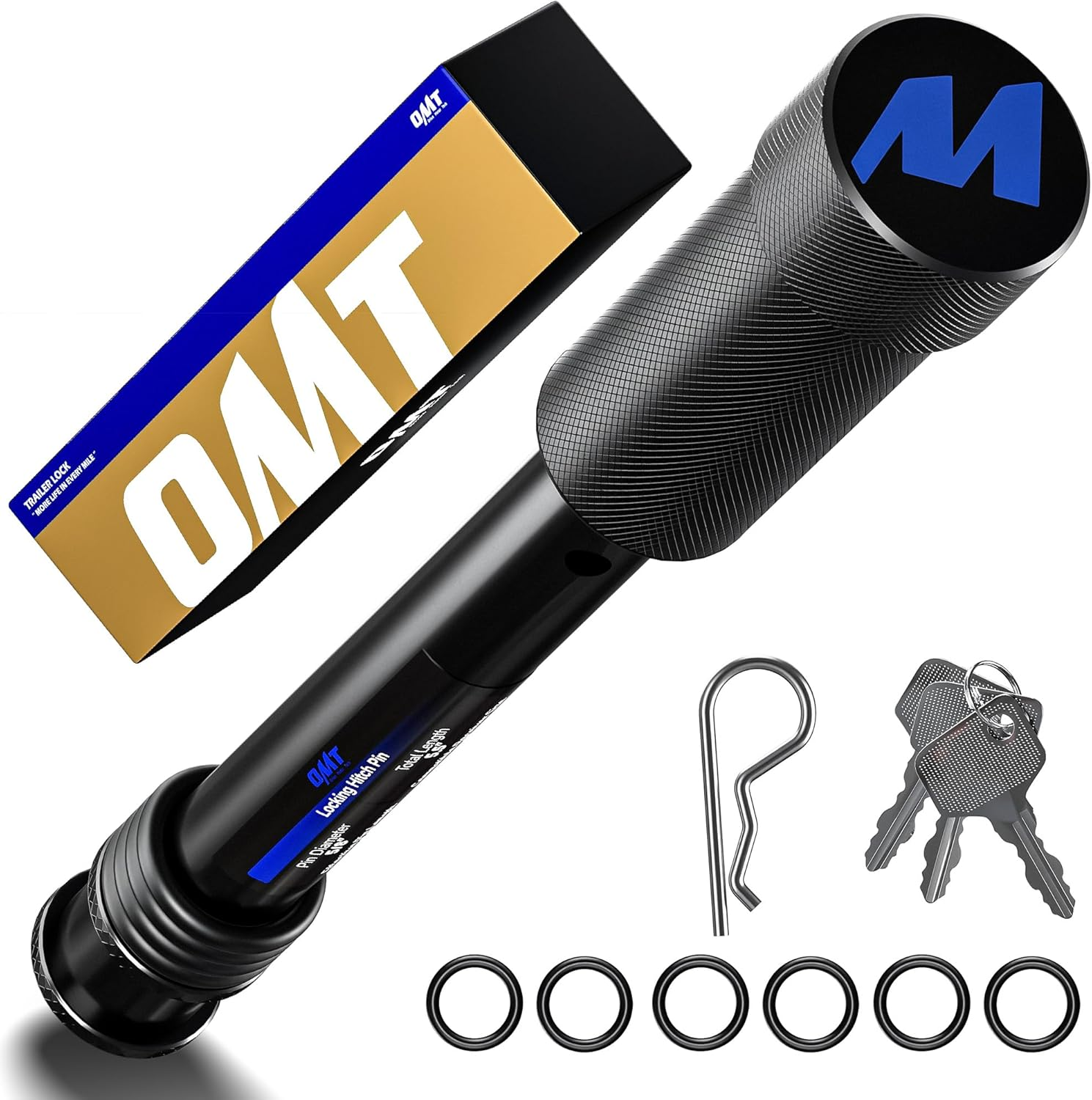 Locking Hitch Pin, Fits 2" Receiver with 5/8" Diameter Hitch Pin Lock, Anti-Thef