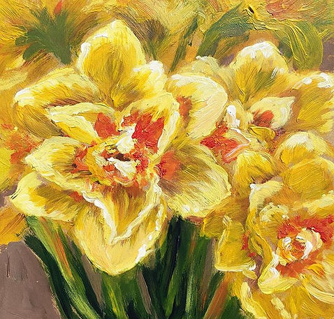 Day 15 - “Daffodils”, 20 x 20 cms , acry