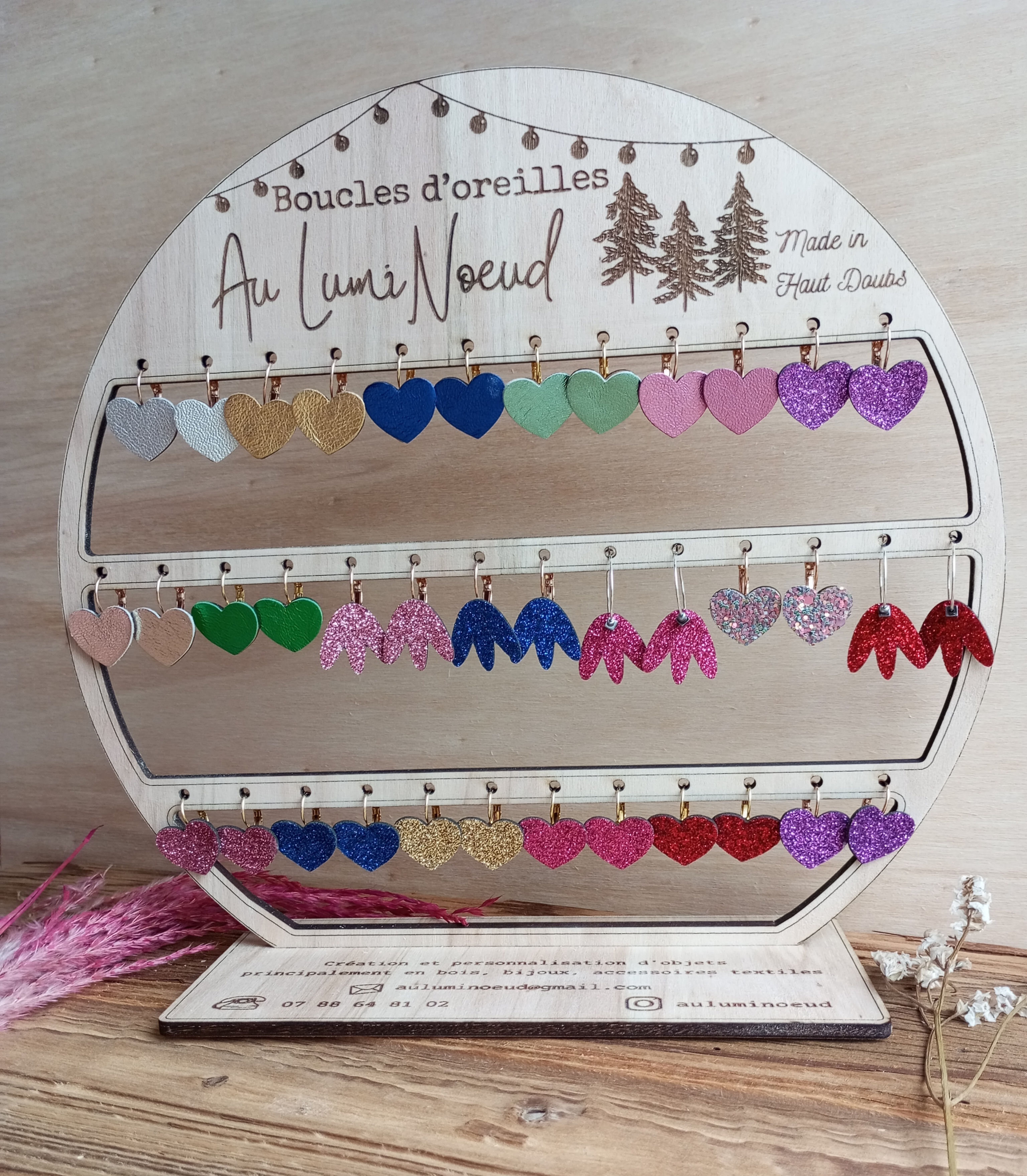 Porte boucles d'oreilles personnalisé