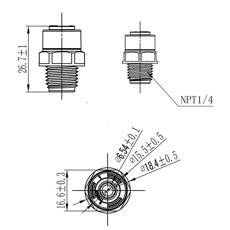 Thumbnail: POM-NPT Male thread Connector x Quick Connect Fitting 1/4"&3/8"&1/2" -1813