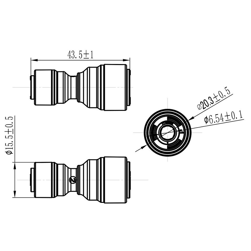サムネイル： POM-Plastic Straight Union Connector Quick Connect Fittings  1/4"&3/8" -1810