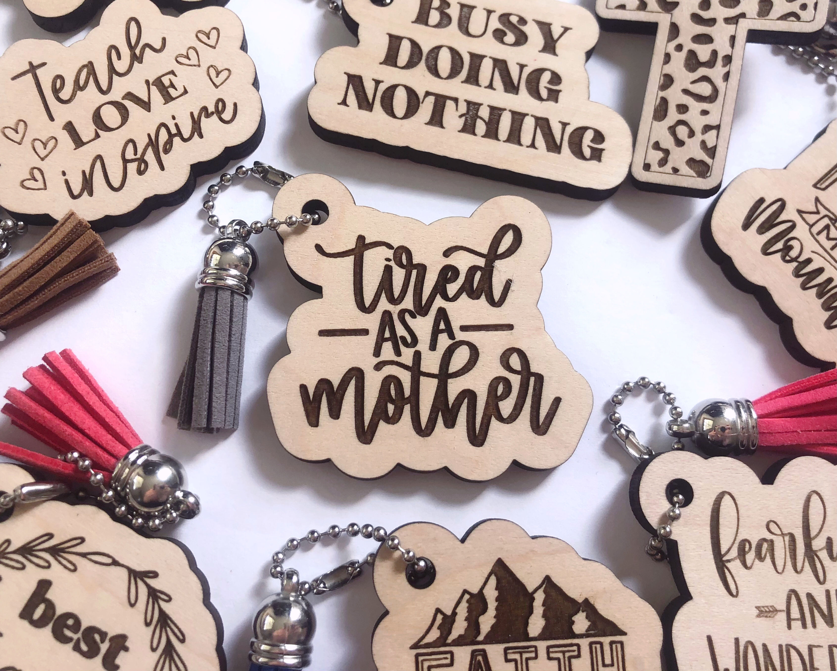 Tired as a Mother Keychain