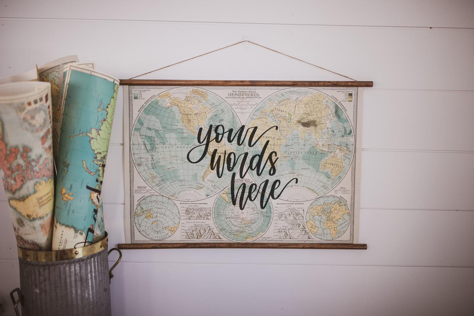 Custom Hand Lettered Map