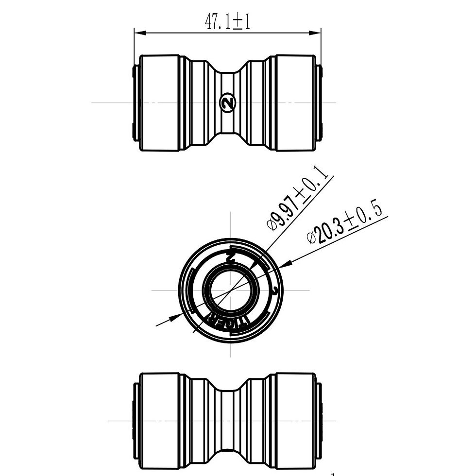 サムネイル： POM-Plastic Straight Union Connector Quick Connect Fittings  1/4"&3/8" -1810