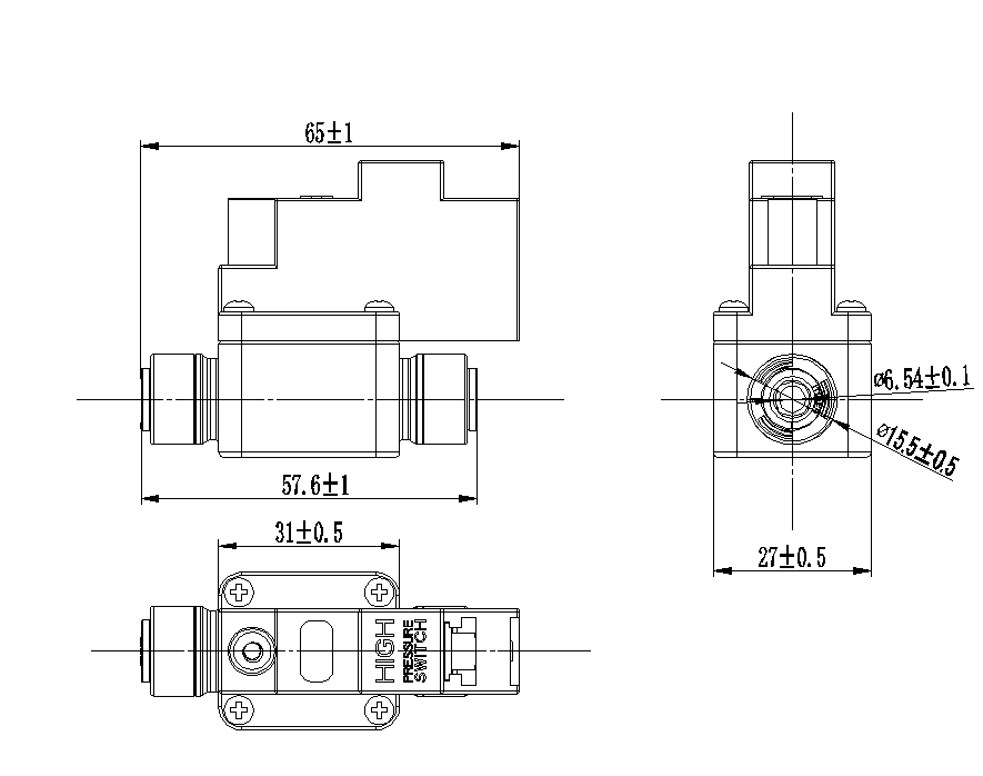 Imej kecil: POM-24-220V High Pressure Switch with Quick Connect, 1827-A