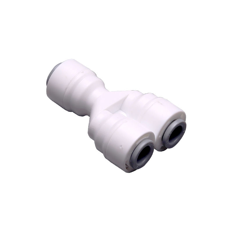 サムネイル： POM-1/4"&3/8" Y Type Two Way Water Line Splitter Quick Connector -1805