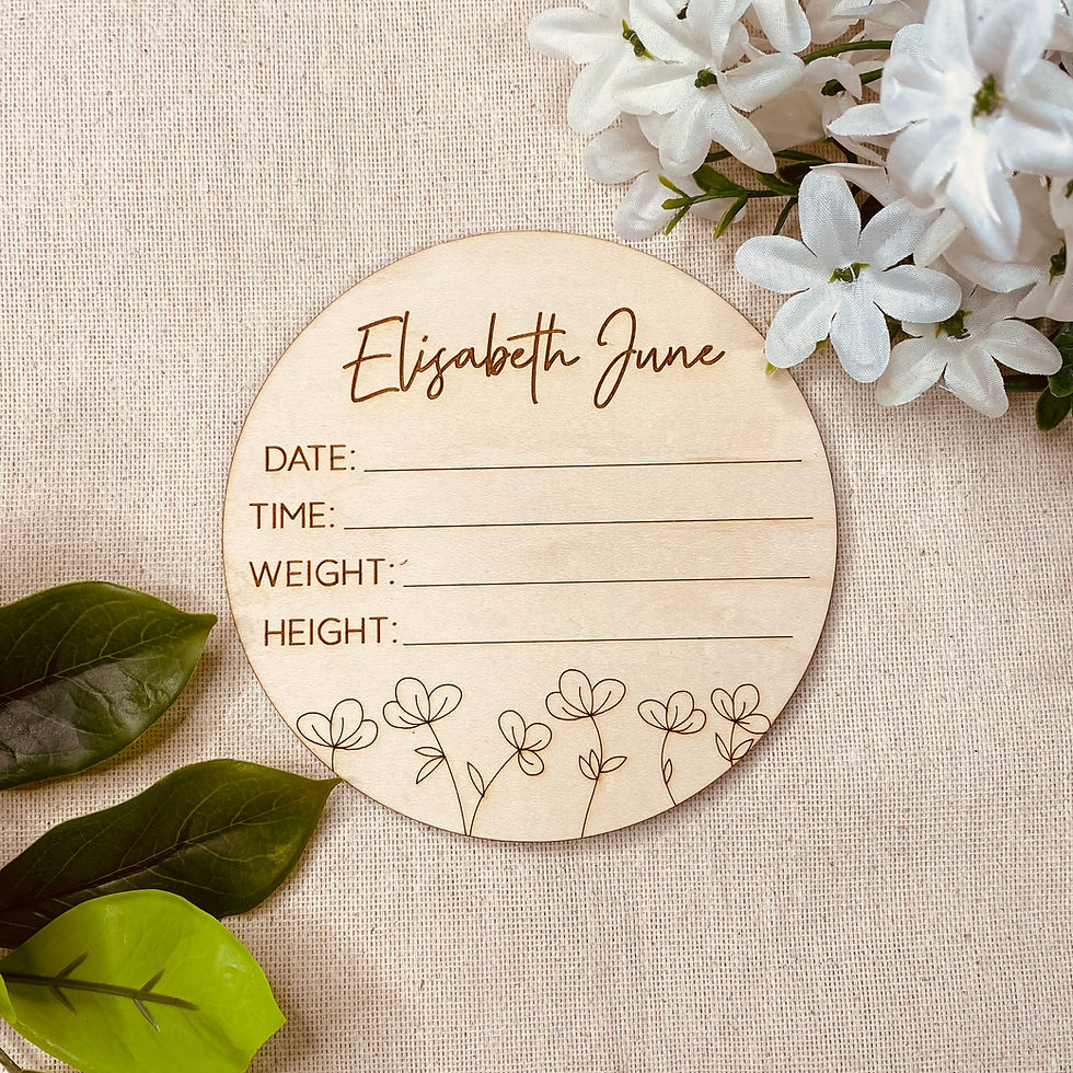 Thumbnail: Personalized Birth Stats Sign
