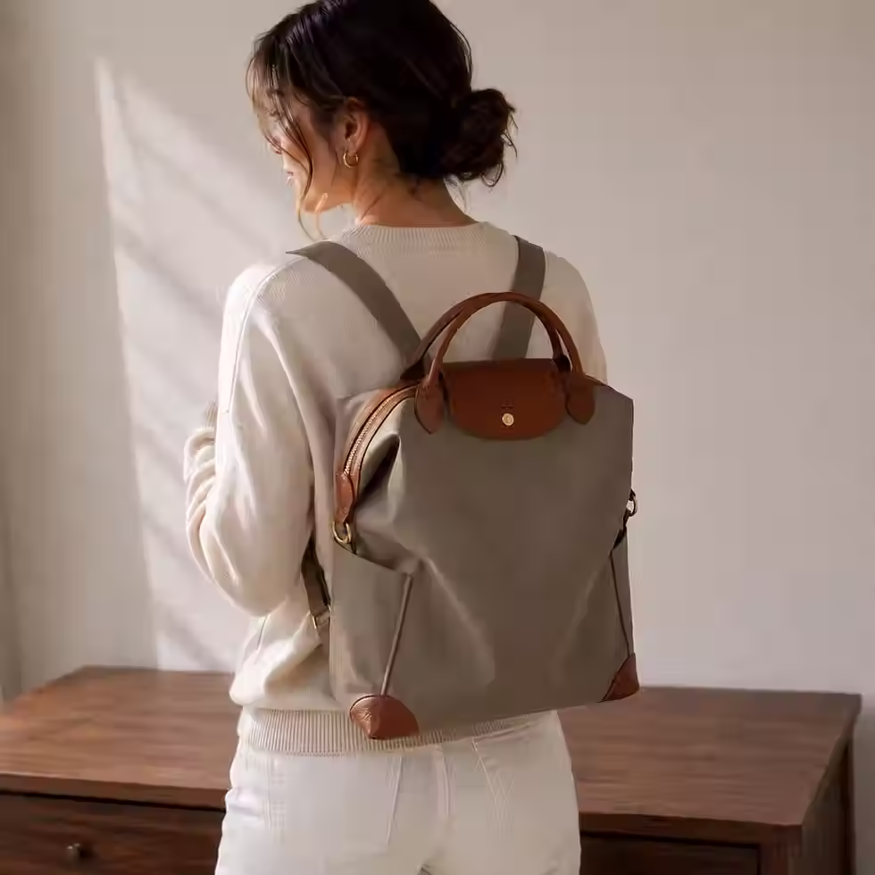 Thumbnail: Large Nylon Backpack for Women – Lightweight Everyday Travel & Casual Bag