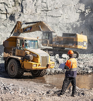 Dallaglio Mining equipment and staff