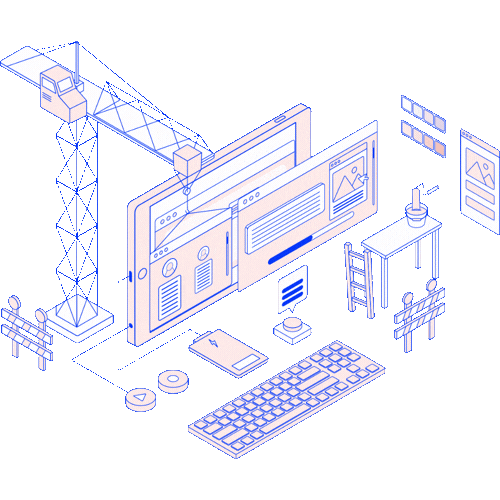 Icono de construcción de páginas web a medida