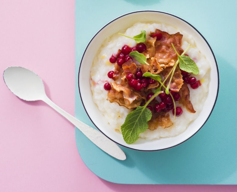 daugiaryžis su bruknėmis ir šonine, receptai