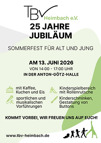 Flyer Sommerfest - 25 Jahre TBV