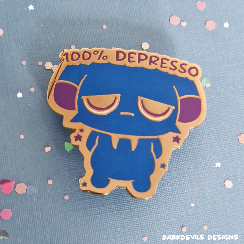 Depresso Enamel Pin