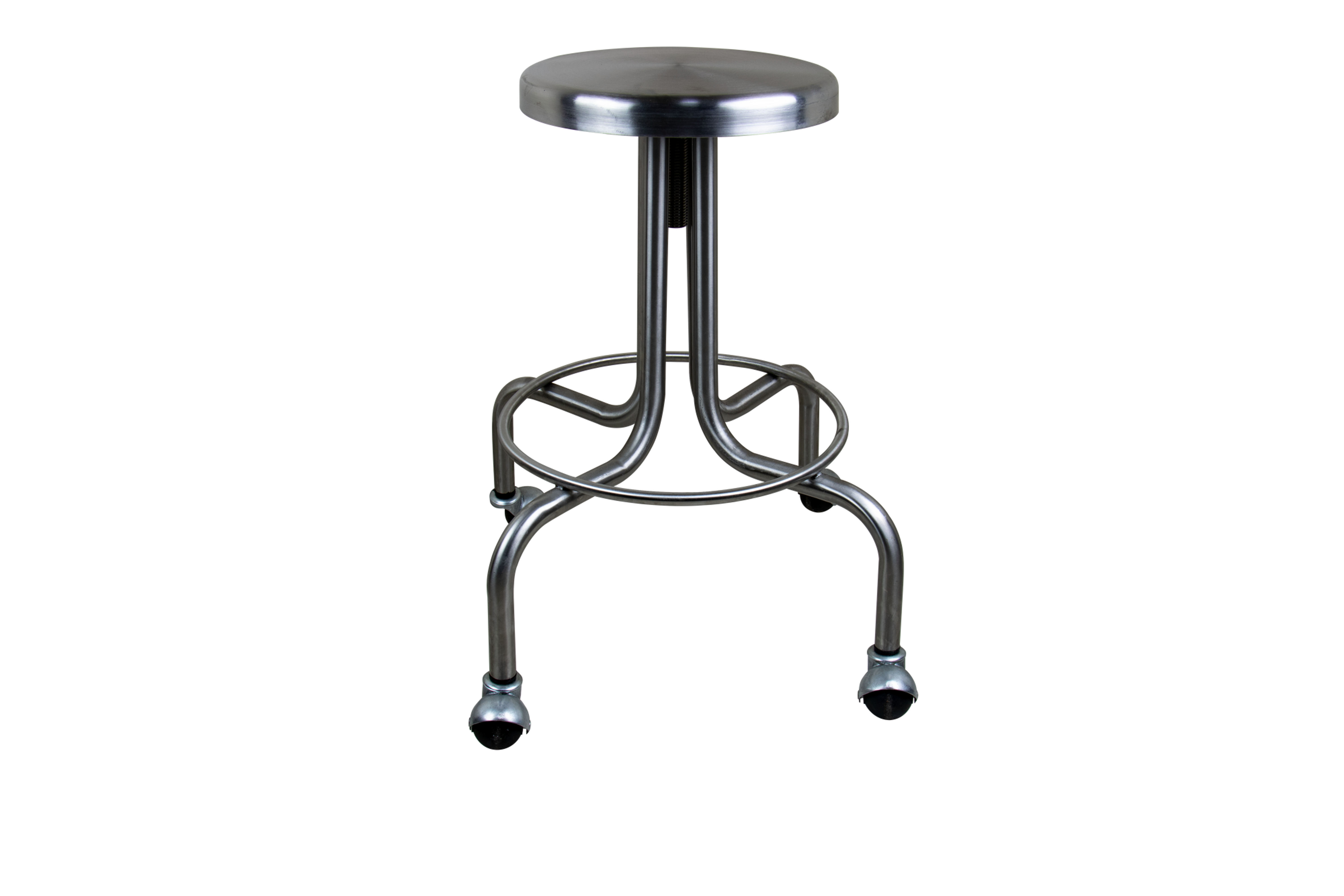 Banco giratorio con ruedas acero inoxidable AI-BGR