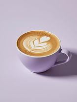 picture of a latte from the side on a neutral desktop that will match my pale lavender web