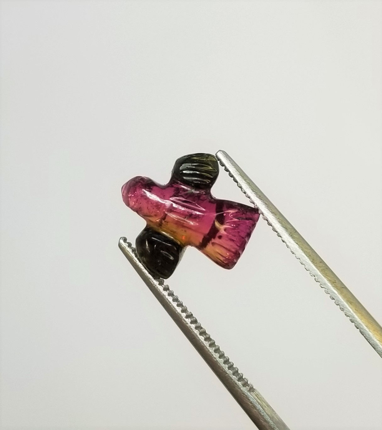 Bi-Color Carved Tourmaline 3.80 ct