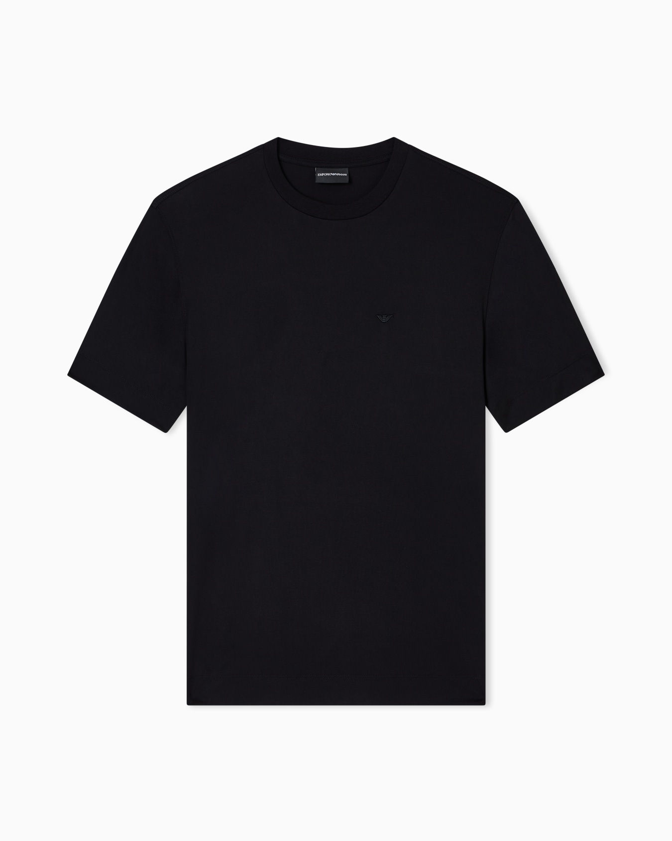 MODAL JERSEY T-SHIRT WITH MICRO EAGLE EMBROIDERY IN BLACK